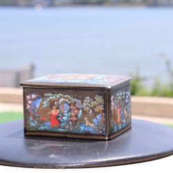 USSR Soviet Union 1990 Silver Hoof Porcelain Art Box