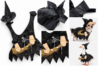 Halloween Flying Witch Pet Costume or Goose Costume