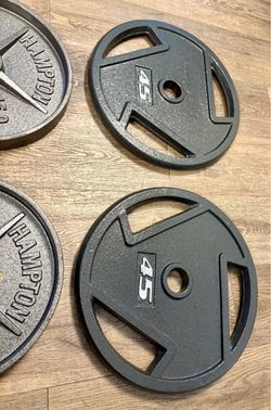 BRAND NEW Set Of Olympic Cast Iron Weight Plates  from 5s to 45s  Pounds [Total: 240 lbs]