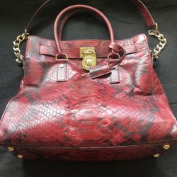 Classic Michael Kors Deep Fuscia Embossed Leather Purse And Pocketbook!  
