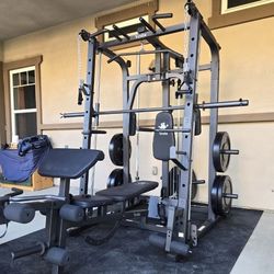 Vesta Smith Machine 1001 | Adj Bench W/ Leg Developer And Preacher Station |Gym Equipment | Fitness | Pulleys|🔴WEIGHTS AND BARBELL SOLD SEPARATELY 🔴