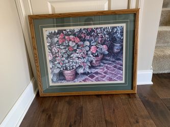 Picture with wood frame