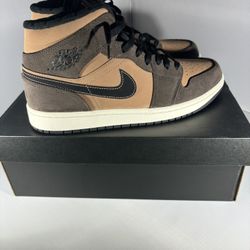 air jordan 1 mid se dark chocolate