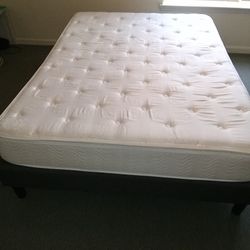 Queen Size Bed Pillow Top Mattress And Frame, No Box spring Needed