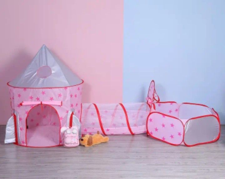 Princess Rocket Playhouse, Tube And Ball Pit