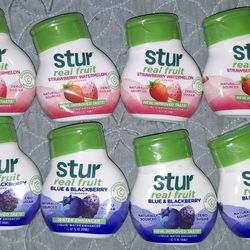12 Stur Real Fruit  Water Enhancers Blue & Blackberry AND Strawberry Watermelon
