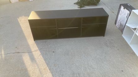 Black TV Stand with Cabinet Doors