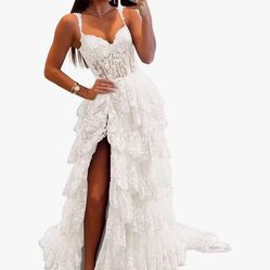 Ivory Wedding/ Prom Dress Size 16