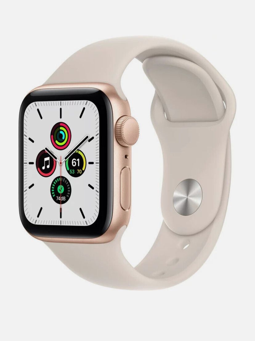 Apple Watch SE 40mm GPS Gold AL Body White Band - New Open Box