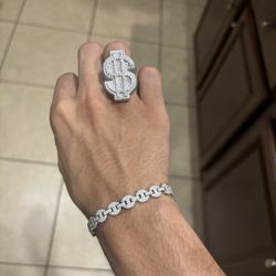 Diamond Test Approved Moissanite Bracelet And Ring