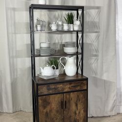 4 Tier Shelf With Drawer & Storage / Cabinet / Bookshelf / Bookcase / Display Rack