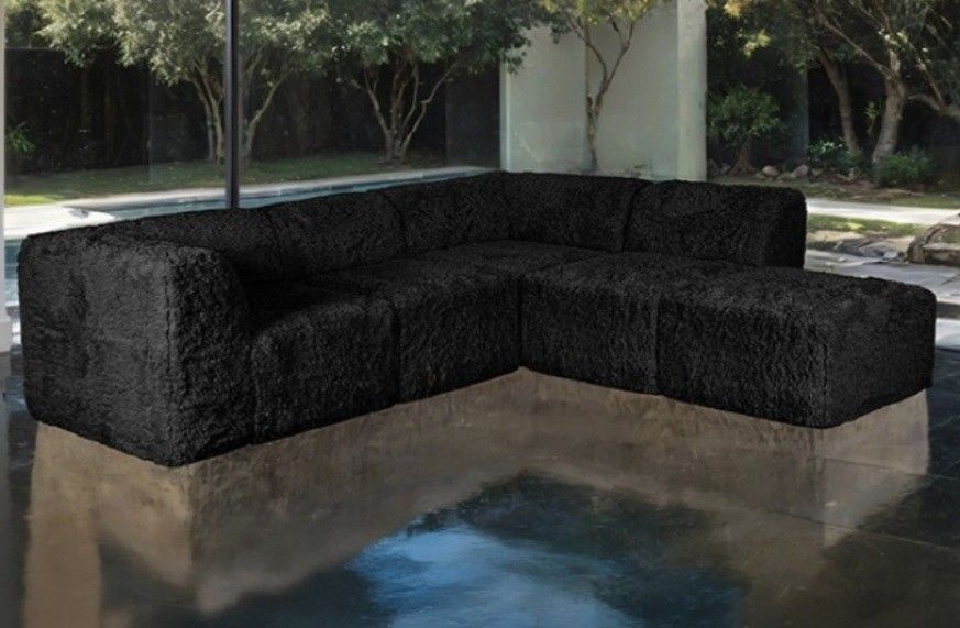 Brand New Black Super Plush Modular Sectional Sofa