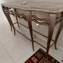 Marble and gold console table