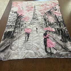 Twin Size Paris Comforter And Pillow Case