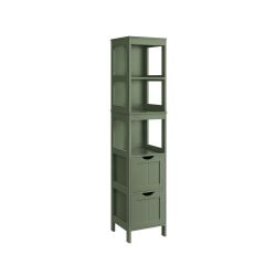 Bathroom Floor Cabinet, 2 Drawers, 55.7" H, Forest Green Storage Organizer Rack Stand, Multifunctional Corner Unit,SOFIE Collection UBBC066C01