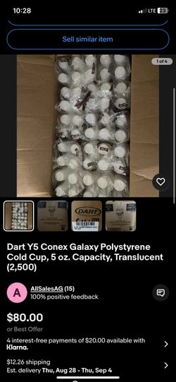 Dart Y5 Conex Galaxy Polystyrene Cold Cup, 5 oz. Capacity, Translucent (2,500)