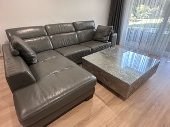 Real leather sofa