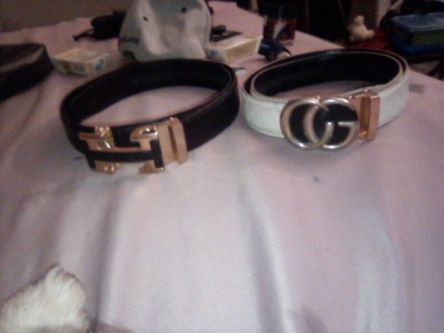 Two Designer Leather Belts