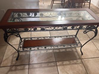 Glass entry table