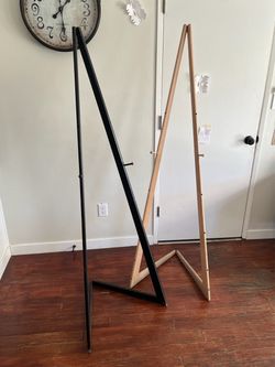 Wood Easels for floor with Bifold Design & Adjustable Pegs