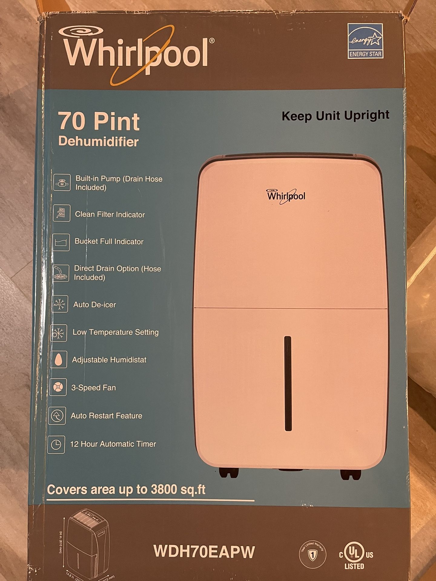 Whirlpool 70 Pint Dehumidifier 