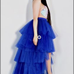 Shop Akira Royal Blue Tulle Skirt 