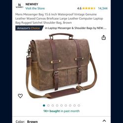 18" Vintage Leather Canvas Half Flap Messenger Handmade Bag Laptop Bag Satchel Bag Padded Messenger Bag