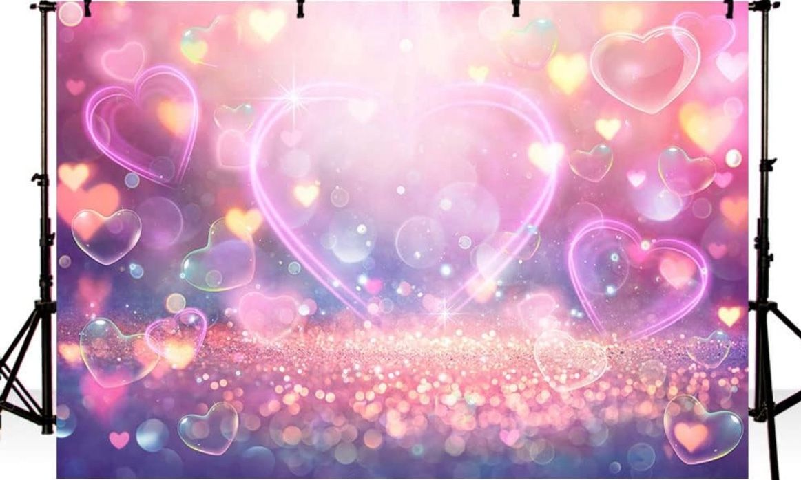Pink Heart Photo Backdrop