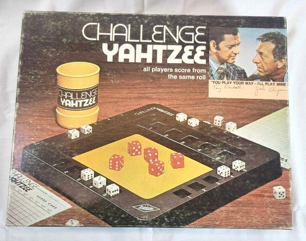 Vintage 1974 Challenge Yahtzee The Odd Couple Complete with Score Cards