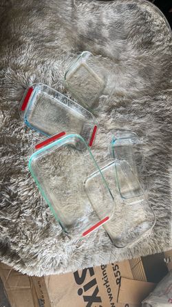 Set of 5 Pirex basic glass bakeware