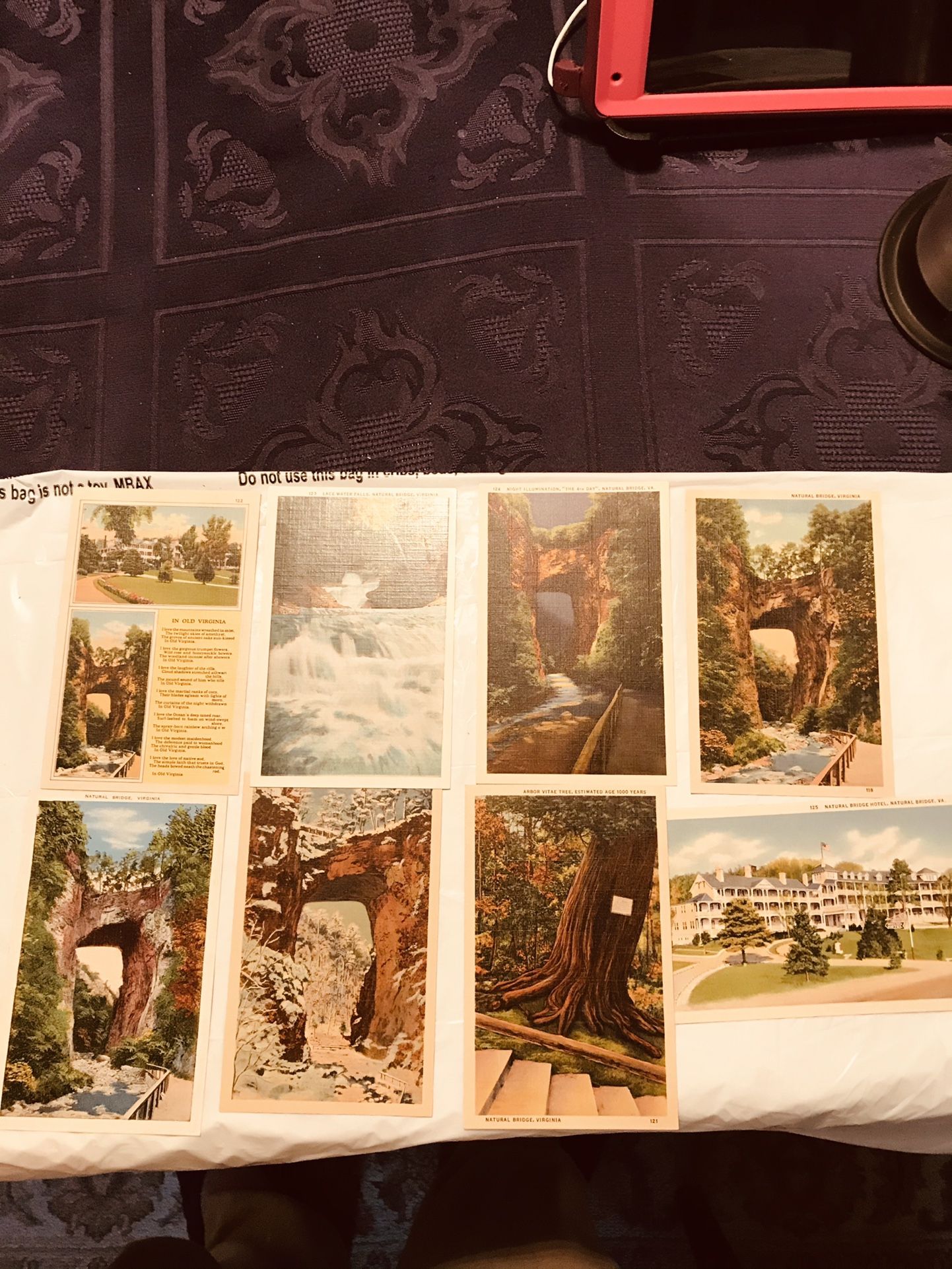 (8) Vintage Post cards Of The Natural Bridge Virginia ( Unused)