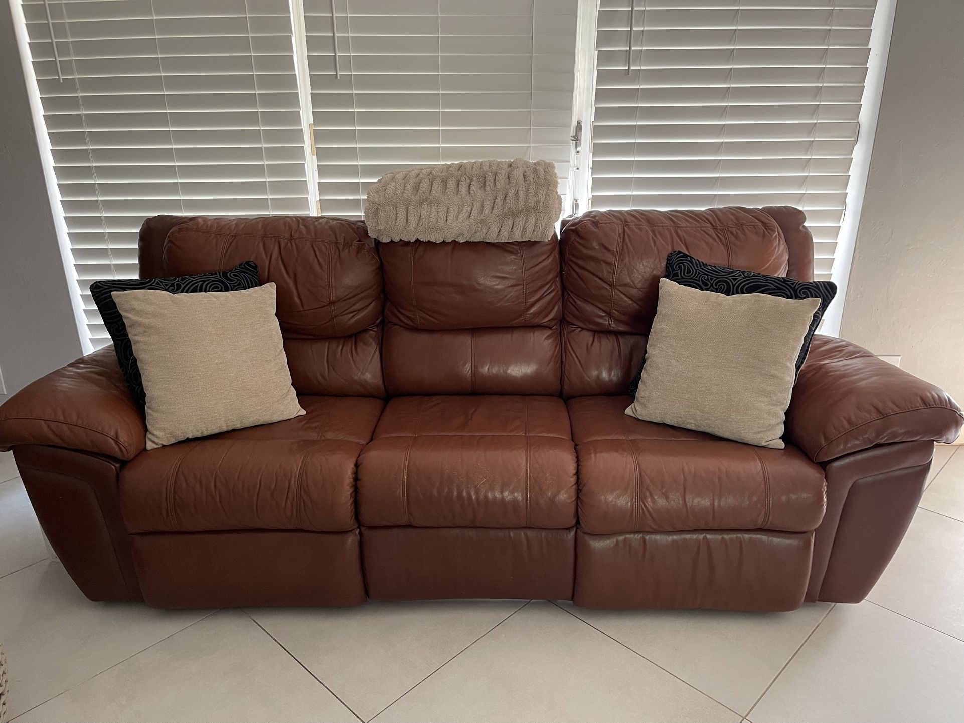 Leather Electric Recliner Couch 