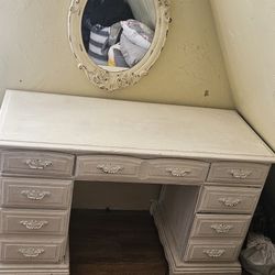 Shabby chic French off-White Vanity/ Desk Set