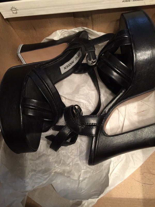 New Steve Madden black leather Dancer Shoes