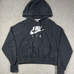 Nike Sportswear Air Women's Fleece Crop Hoodie Black Size S DM1716-010