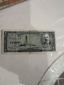Cuban Old Banknote 1 peso 1957