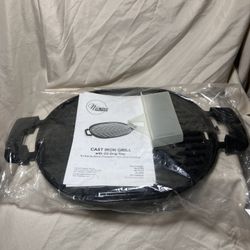 Precision NuWave Cast Iron Grill with Oil Drip Tray Model No. 31104 New