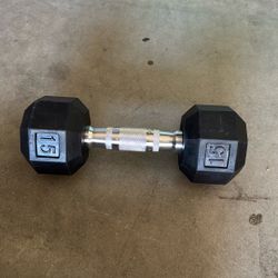 15lb Hex Rubber Dumbbell Single 