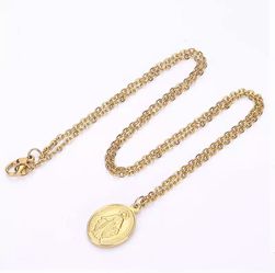 Stainless steel mary necklace