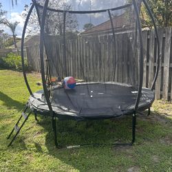 Costway 8FT Recreational Trampoline w/ Ladder Enclosure Net Safety Pad Outdoor Black