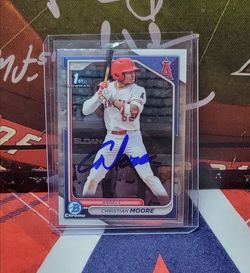 Bowman Chrome Baseball Cards Christian Moore Angels Autographs