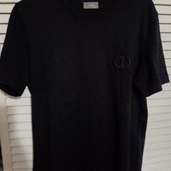 Christian Dior CD Icon Logo Embroidered Men's Black T-shirt Size M