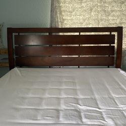 Mahogany Wooden Queen Bed Frame – Great Condition