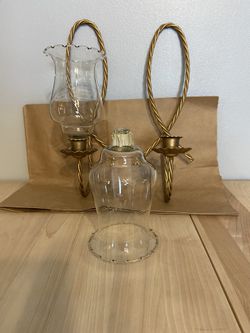 Metal Twisted Rope Wall Scone Candle Holder With Etched Votive Cup Scones 