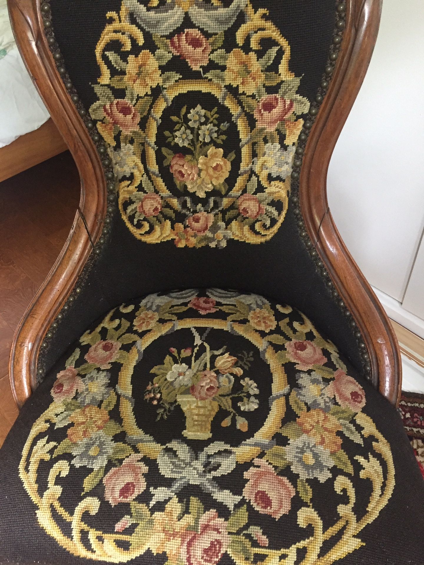 Beautiful needlepoint antique chair