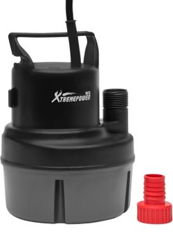 1/6HP Submersible Utility Water Pump, 1100 GPH Portable Electric Sump Pump 10 FT Power Cord, Water Transfer Pump Pool Draining, Pool Covers, Basements