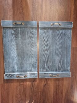 2 - Distressed Blue Wood Style Serving Trays / Stove Covers /  Decor etc.