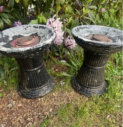 Vintage outdoor Gas Pedestal Torches. Read Description 1st