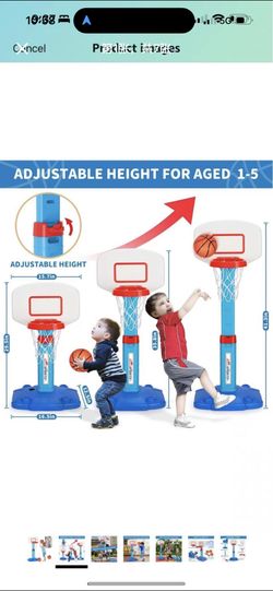 Toddler Basketball Hoop Indoor for Age 1-3, Adjustable Kids Basketball Hoops, Mini Basketball Hoop with 3 Balls for Outdoor Poolside, Birthday Christm