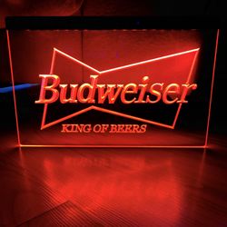 BUDWEISER LED NEON RED LIGHT SIGN 8x12